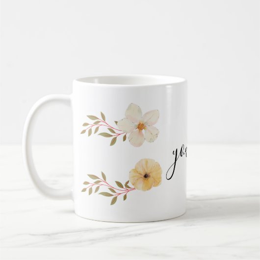 Blume Tasse mit Ihrem Namen (Links)