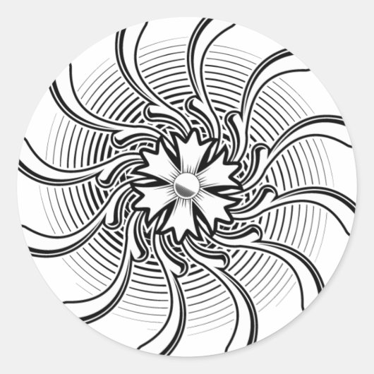 Blume Tattoo Runder Aufkleber (Vorderseite)