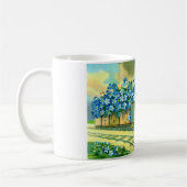 Blume, Tauben und Zug Kaffeetasse (Links)