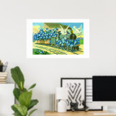 Blume, Tauben und Zug Poster (Heimbüro)