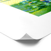 Blume, Tauben und Zug Poster (Ecke)