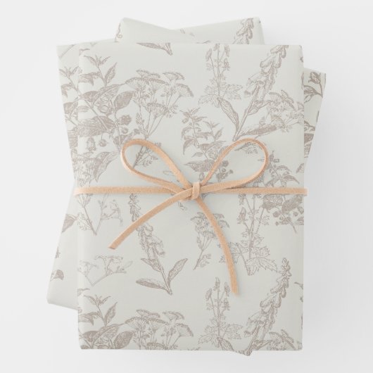 Blume Taupe & Cream Tonpoison Geschenkpapier Set (Beispiel)