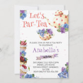 Blume Tea Geburtstagsparty Einladung (Vorderseite)
