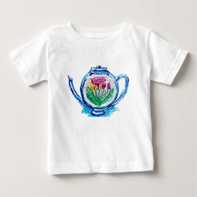 Blume Teapot Baby T-shirt (Vorderseite)