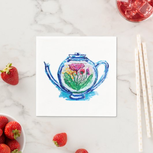 Blume Teapot Serviette (Beispiel)