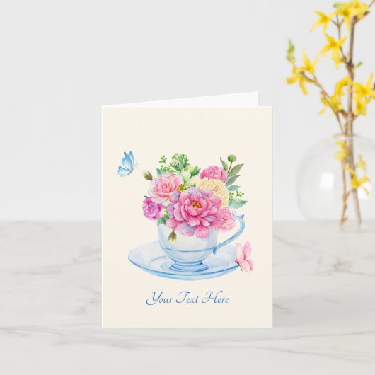 Blume Teetasse Karte (Gelbe Blume)