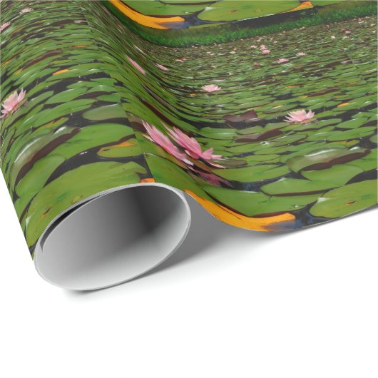 Blume-Teiches Geschenkpapier (Rolleneckpunkt)
