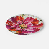 Blume-Teller mit leuchtendem Bruch-Magenta Pappteller (Schrägansicht)