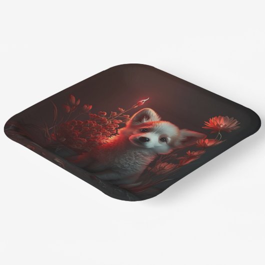 Blume-Teller Pappteller (Gewinkelt)