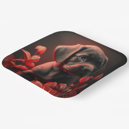 Blume-Teller Pappteller (Gewinkelt)