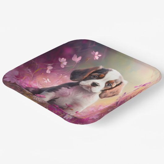 Blume-Teller Pappteller (Gewinkelt)