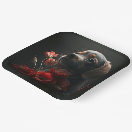 Blume-Teller Pappteller (Gewinkelt)