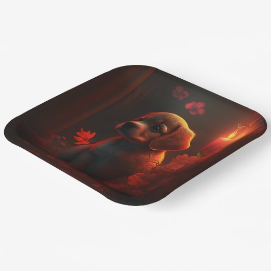 Blume-Teller Pappteller (Gewinkelt)