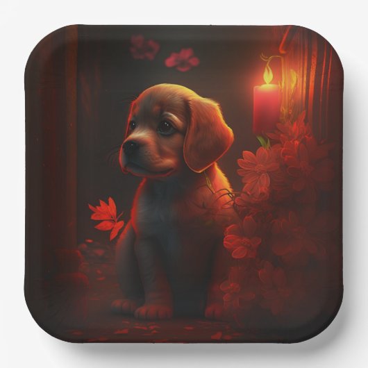 Blume-Teller Pappteller (Vorderseite)