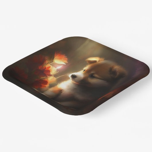 Blume-Teller Pappteller (Gewinkelt)