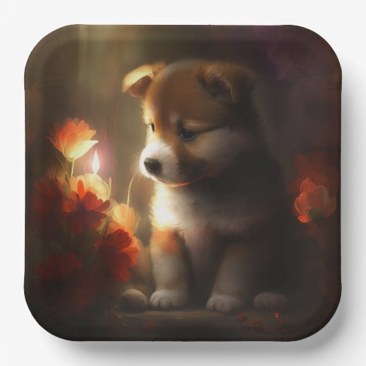 Blume-Teller Pappteller (Vorderseite)