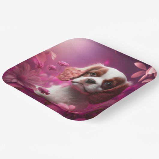 Blume-Teller Pappteller (Gewinkelt)