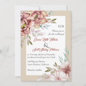 Blume Terracotta Aquarell Einladung (Vorderseite)