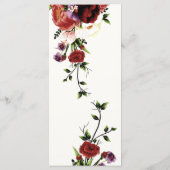 Blume Terracotta Cream Burgund Hochzeitmenü Menükarte (Rückseite)