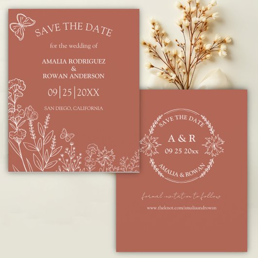 Blume Terracotta Haushalt Save the Date