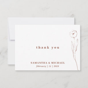 Blume Terracotta Indie botanische danke Einladung