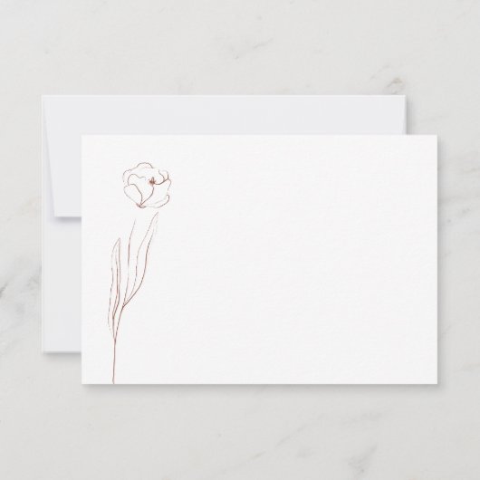 Blume Terracotta Indie botanische danke Einladung (Rückseite)