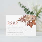 Blume Terrakotta Hochzeit im Herbst Herbst RSVP Karte (Stehend Vorderseite)
