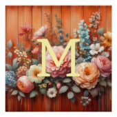Blume Terrakotta, Monogramm Poster (Vorderseite)