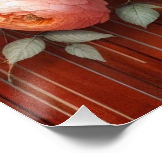 Blume Terrakotta, Monogramm Poster (Ecke)