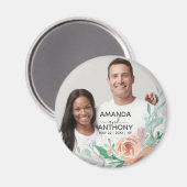 Blume-Text und benutzerdefinierten Foto-Magneten Magnet (Vorderseite/Rückseite)