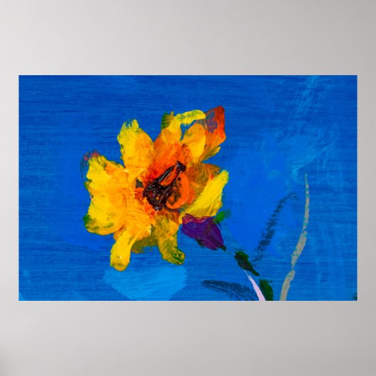 Blume Textur Ölmalerei, Art Painted Wildflow Poster (Vorne)