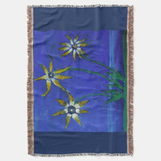 Blume texturierte Art Throw Blanket Decke (Vorderseite Vertikal)