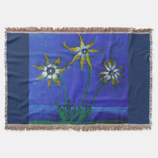 Blume texturierte Art Throw Blanket Decke (Vorderseite)