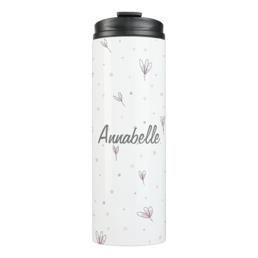 Blume Thermische Flasche Personalisiert Name (Vorderseite)