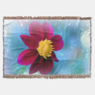 Blume Throw Blanket/Burgund Decke