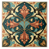 Blume Tile - Jugendstil-Keramik Tile Fliese (Vorderseite)