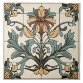 Blume Tile - Jugendstil Keramik Tile Fliese (Vorderseite)