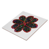 Blume Tile mit schwarzem Glitzer Fliese (Seite)