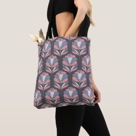 Blume Tile Pattern, Erdtöne, Art Déco Stil Tasche