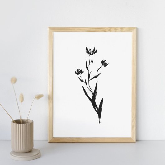 Blume Tinte : Eine Minimalistische Blumenkunst Poster