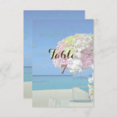 Blume-Tischkarte für Hochzeiten am Strand Einladung (Vorne/Hinten)