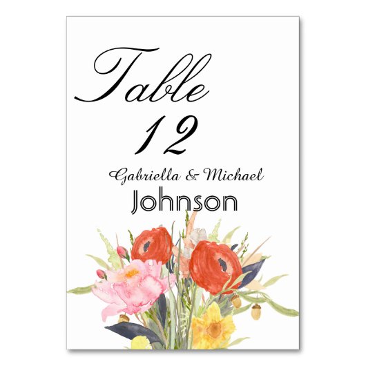 Blume Tischnummer (Vorderseite)