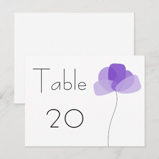 Blume Tischnummer Postkarte (Vorne/Hinten)