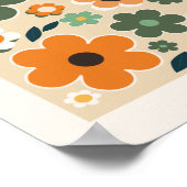 Blume Tokio Floral Art Retro Blume Poster (Ecke)