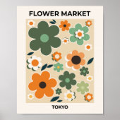 Blume Tokio Floral Art Retro Blume Poster (Vorne)