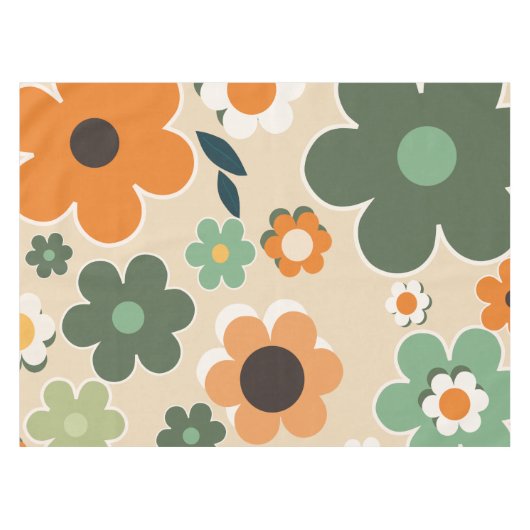 Blume Tokio Floral Art Retro Blume Tischdecke (Vorderseite (Horizontal))