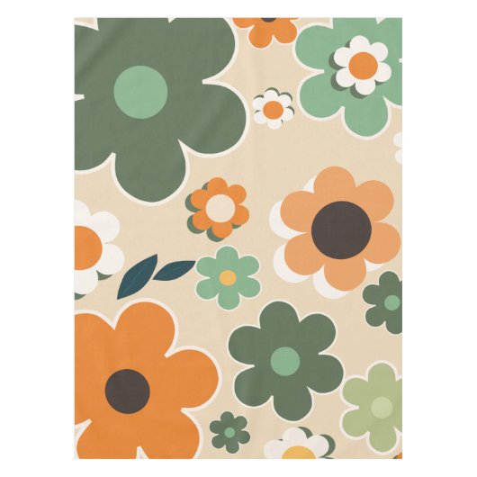 Blume Tokio Floral Art Retro Blume Tischdecke (Vorderseite)