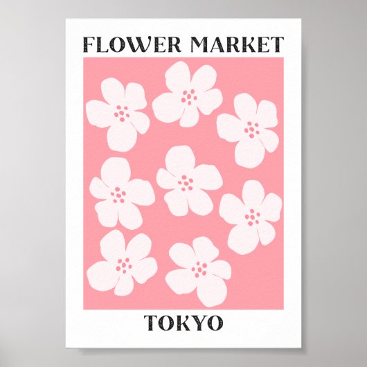 Blume Tokio Rosa Kirschblossom Blumenmarkt Poster (Vorne)