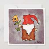 Blume Tomte Aquarell Grußkarte Karte (Vorderseite)
