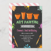 Blume Töpfereien Geburtstagsparty Einladung (Vorne/Hinten)